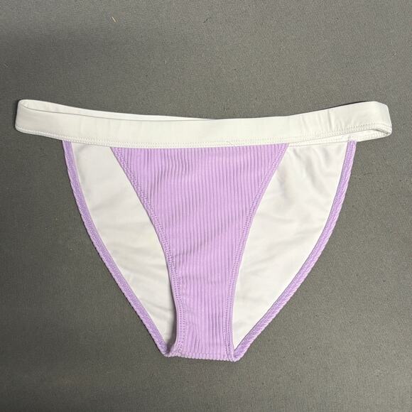 Tularosa Women's‎ Shore Lavender Ribbed High Cut Bikini Bottoms Small - Picture 1 of 12